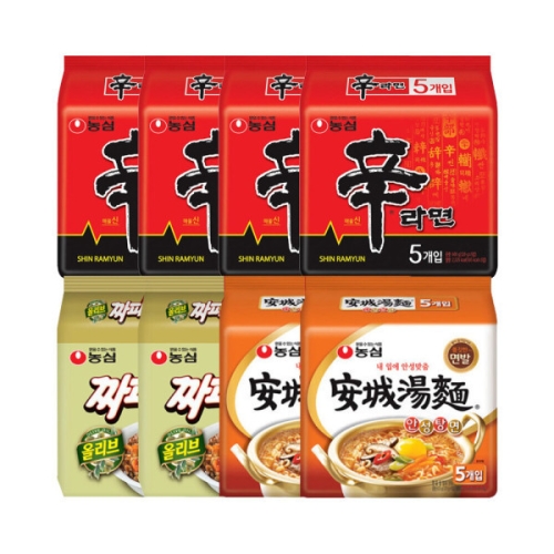 농심  신라면 120gx20개+안성탕면 125gx10개+짜파게티 140gx10개