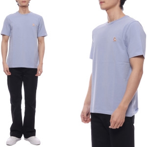 메종키츠네 남성 칠랙스 폭스 패치 반팔티셔츠_LM00110KJ0008 P419 24S