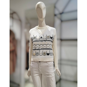 SI 브이넥 기하학패턴 베스트SFVCX29100