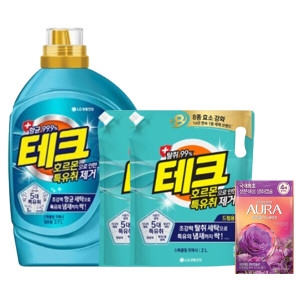 테크 호르몬 특유취 제거 액체세제 드럼용 2.7L + 리필 2L 2개