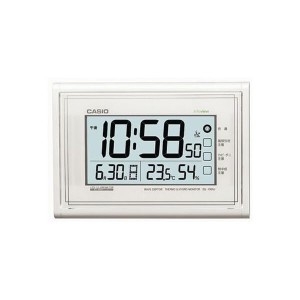 카시오  CASIO IDL-150NJ-7JF 펄 화이트 온습도계 부착 전파 벽걸이 시계