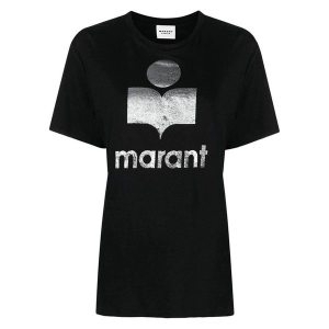 이자벨마랑 ZEWEL 로고 린넨 티셔츠 블랙 TS0001FB A1N10E 01BK TS0001