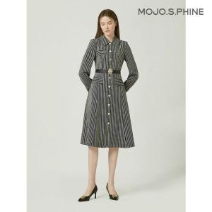 모조에스핀 포켓장식 스탠카라 A라인 원피스 ST_J223MSE005