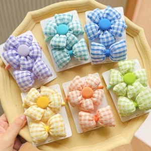 세븐제이스 G36O3P1 PM 체크 플라워 머리핀 나비 헤어 포인트 13335601