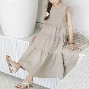 다미키즈 엠보 민소매 원피스