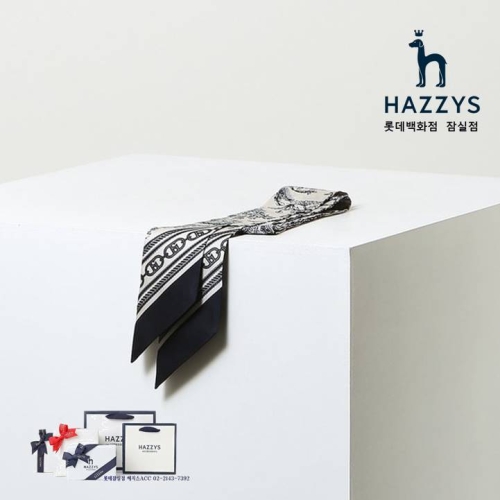 헤지스 네이비 트윌리 실크 스카프 HISC4F311N2