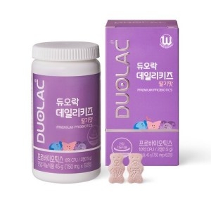듀오락 데일리키즈 유산균 딸기맛 60정