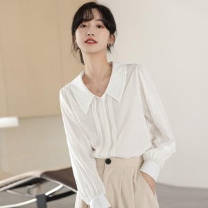 오노마 ONM 여성 봄 빅카라 화이트 블라우스 여자 셔츠 14392271