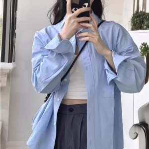 오노마 ONM 여성 블라우스 루즈핏 오버핏 긴팔 구김없는 긴팔셔츠 14392202