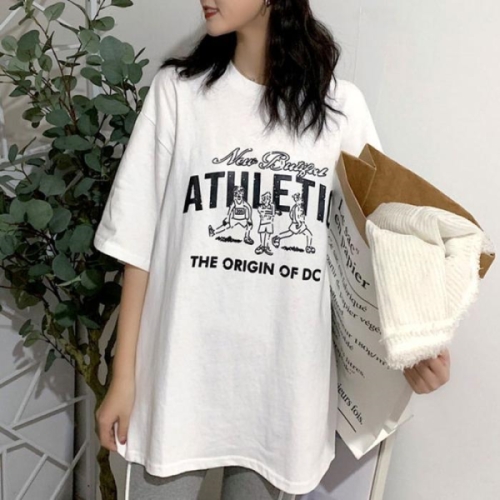 오노마 ONM 여성 캐주얼 빈티지 프린팅 베이직 오버핏 반팔티셔츠 14392294