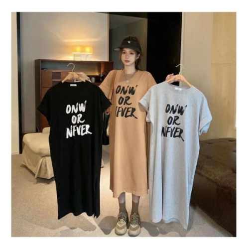 오노마 ONM 여성 박시핏 오버핏 레터링 반팔 롱원피스 14392260