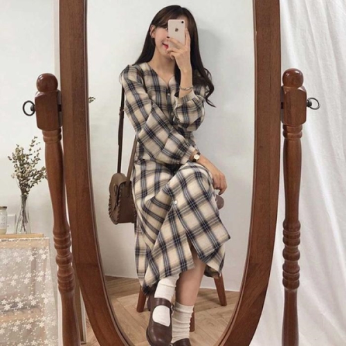 오노마 ONM 여자 데이트 룩 소개팅 미팅 원피스 코디 가을 패션 14390386