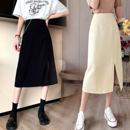 오노마 ONM 여성 심플 무지 밑단 트임 예쁜 밴딩 롱 스커트 치마 14392288