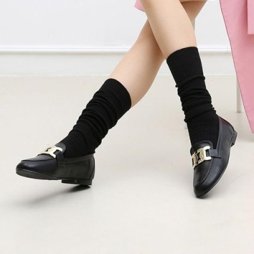 오노마 ONM 국내제작 라운드 볼드 실버 체인 장식 여성 로퍼 단화 14391111