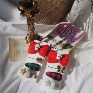 큐티 스노우맨 헤어핀 세트 예뻐요 아기자기 헤어악세사리 국산 핸드메이드