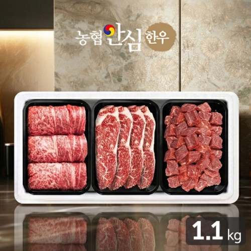 농협안심한우  꽃담3호 선물세트 1.1kg