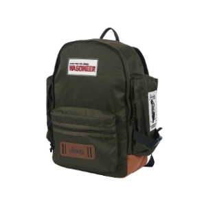 JEEP JP0GAU052 왜고니어 배색 합피 카키 백팩 A3