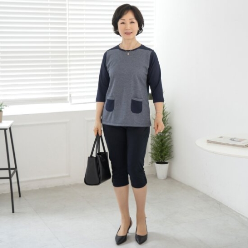 마담4060 엄마옷 팬츠여름핫픽스포켓7부-ZPN2404040