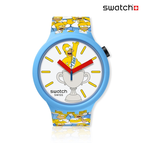 스와치 남녀공용 더 심슨 BEST. DAD. EVER_SB05Z100