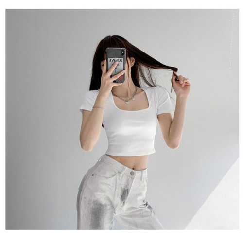 오노마 슬림 스퀘어 크롭 반팔 티셔츠 UFR-161816