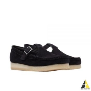 클락스 WALLABEE TBAR 블랙 스웨이드 26175666 왈라비 T바 UK 4 230 Black