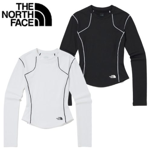 노스페이스  여성 기어 라인 긴팔 라운드 티셔츠 NT7TQ35 YDH