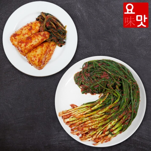 푸드앰프 요맛김치 감칠맛이 풍부한 전라도 파김치 1kg + 총각김치1kg