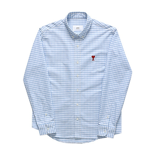 아미 하트 체크 남성 셔츠_HSH113 CO0023 475