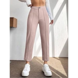 핑크 팬츠 바지 골드미스트 바느질 장식이 있는 여성 단색 466627