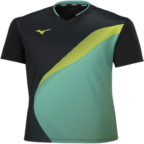 미즈노  탁구복 배드민턴웨어 게임 셔츠 땀 흡수성 속건성 움직이기 쉬운 부드러운 테니스복 72MAA501 남녀공용 성인용 XL 블랙..