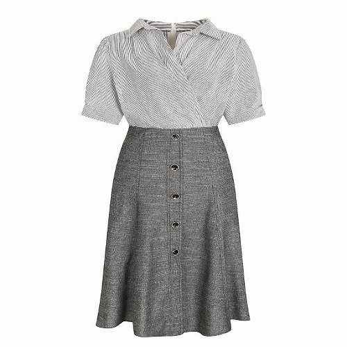 더아이잗 안양- 엔터 린넨 스트라이프 머메이드 원피스_IM5M0OP91SG