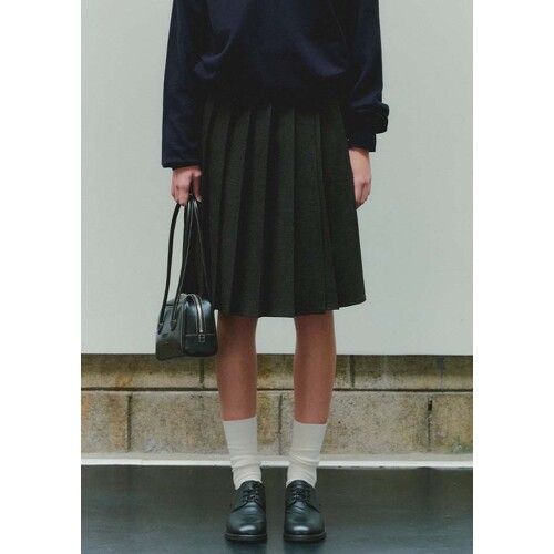 PLAC 미디 플리츠 랩 스커트 PWTF1SKL30W