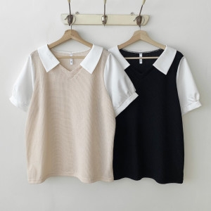 빅사이즈사랑해요 Q912L404 토토카라베스트블라우스 GO