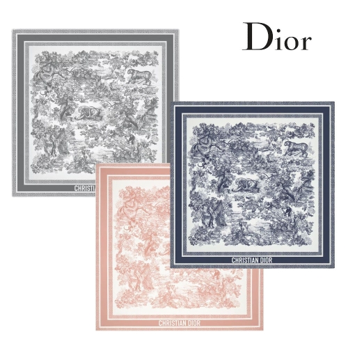 크리스찬디올 스퀘어 스카프 Toile de Jouy Sauvage motif-90 15JOU090I602