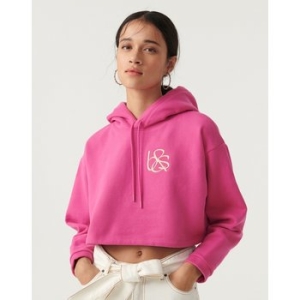 핑크 로고자수 면혼방 후드티셔츠 SITS3E014P2