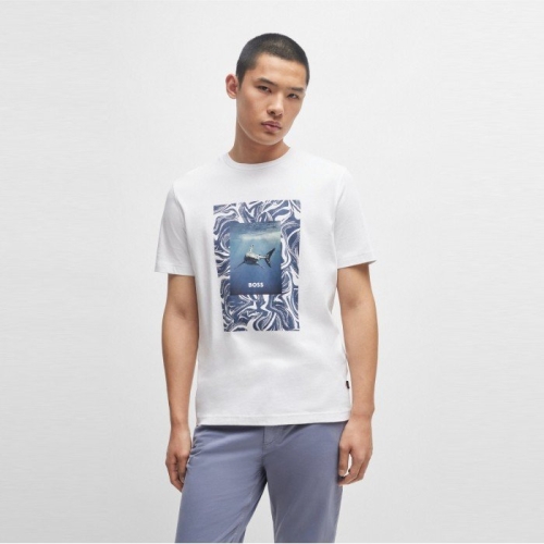 보스 오션 아트워크 티셔츠 레귤러핏 50516012_100