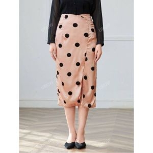 핑크 골드미스트 스커트 치마 아랫단 트임 일자 훌 476073