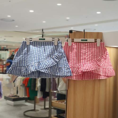 베네통키즈 체크러플스커트4QKUC001F