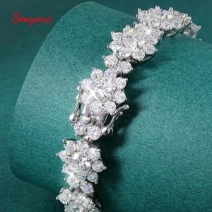 스털링  모이사나이트테니스팔찌 m 여자 올 랩 다이아몬드 테니스 럭셔리 풀 실버 18k.7-20.4캐럿