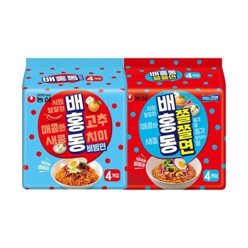 농심  배홍동 비빔면4개 + 배홍동 쫄쫄면4개