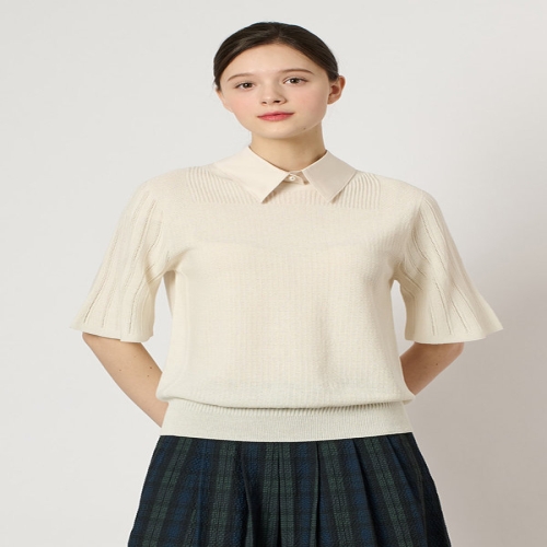 BCBG 여성 카라 니트 B4M3K406
