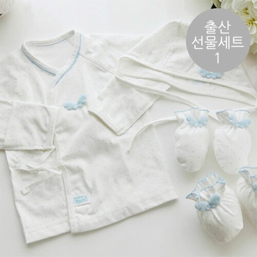 무루 출산선물세트1 (배냇저고리2장+손싸개+발싸개)