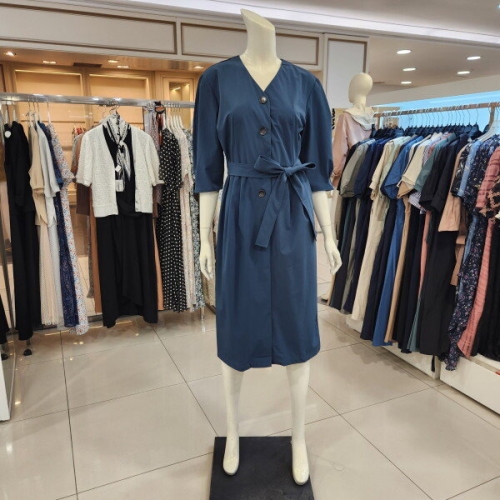 베스띠벨리 버튼스트랩브이넥원피스BGOAF7577BLT