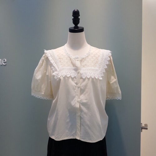 SOOS 스퀘어넥블라우스 S242BBL5Z2/블랙,라이트옐로우