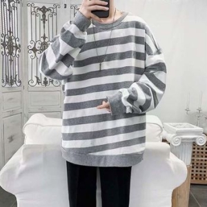 파파브로 남자 클래식 맨투맨 재질 반목폴라 긴팔티 LD-TSA-QLD350-블랙