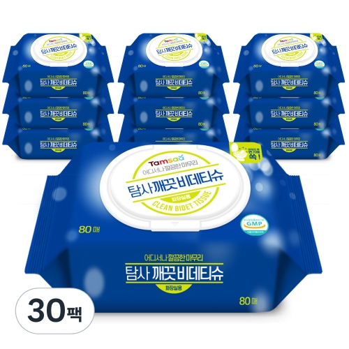 탐사 깨끗 비데티슈 캡형 80매
