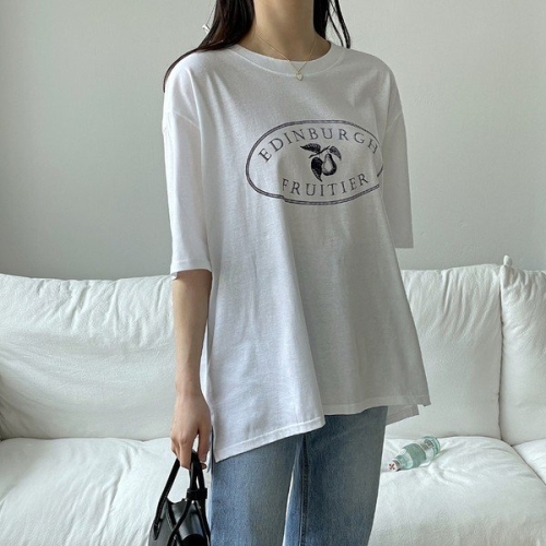 아이우먼 모던텍스트라운드반팔티 IRP460M404 빅사이즈