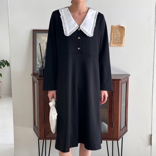 아이우먼 멜로디배색카라원피스 IRP109M404 빅사이즈