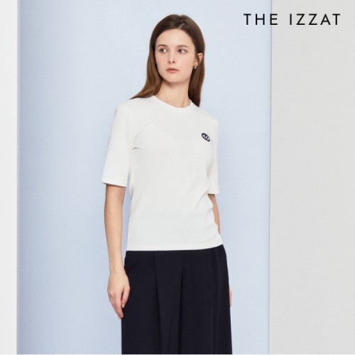 더아이잗 뉴욕 골지 자수 라운드넥 티셔츠 IP4M0TS761