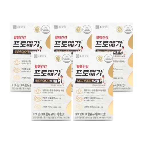 종근당건강 혈행건강 프로메가 알티지 오메가3 트리플 760mg 60캡슐